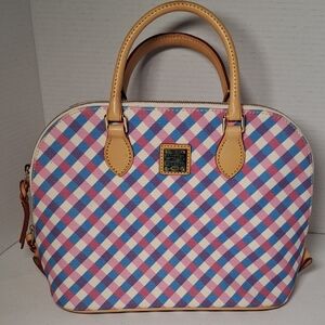 Dooney & Bourke Pink and Blue Checkered Women's Bag